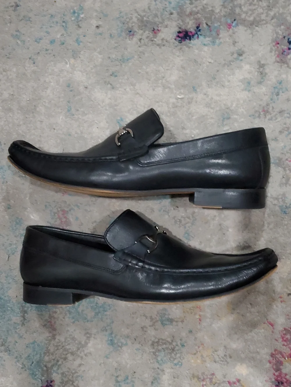 Donald J. Pliner Dannie Black Leather Slip-On Horsebit Loafer